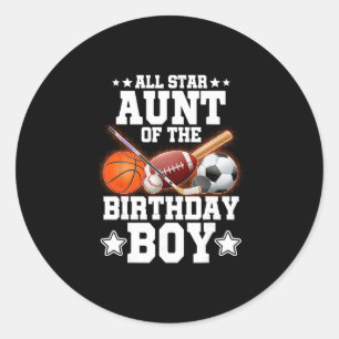 All Star Oma Van De Verjaardagsprins Sketll Voetba Ronde Sticker