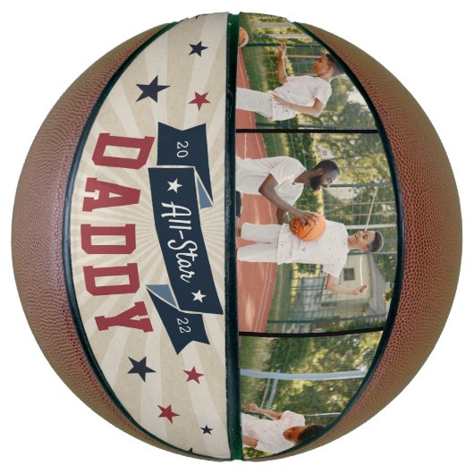 All-Star Papa Aangepaste foto Basketbal (Verticaal)
