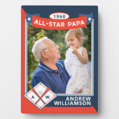 All Star Papa Custom Baseball Kaart Foto Keepsake Fotoplaat (voorkant)