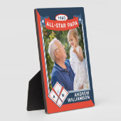 All Star Papa Custom Baseball Kaart Foto Keepsake Fotoplaat (Zijkant)