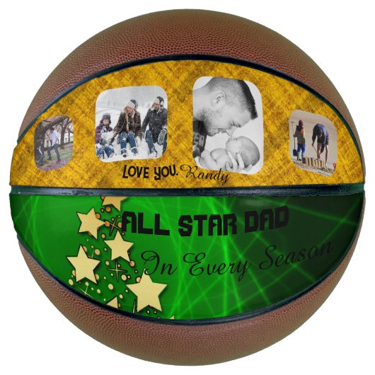 All Star Papa Groen en Goud Basketbal (Voorkant)