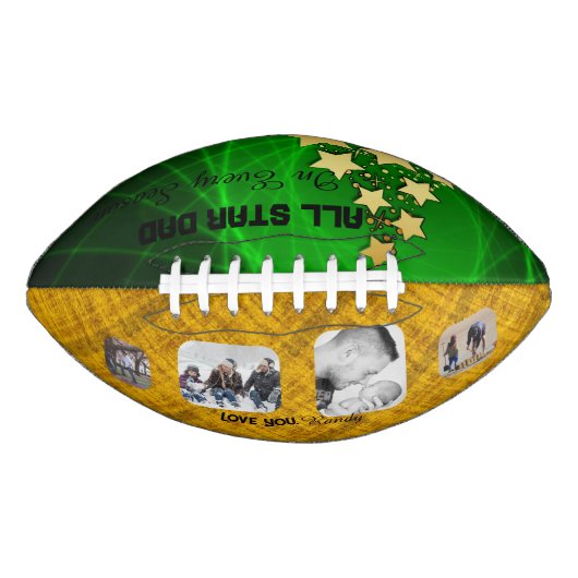 All Star Papa Groen en Goud Basketbal American Football (Voorkant)
