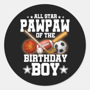 All Star Papaja Van De Verjaardagsjongen Honkbal V Ronde Sticker