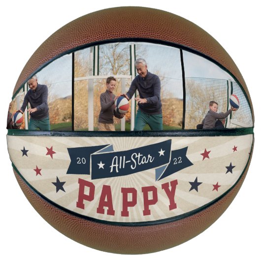 All-Star Pappy Custom Photo Grandpa Basketbal (Voorkant)