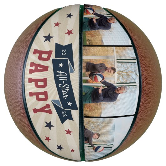 All-Star Pappy Custom Photo Grandpa Basketbal (Verticaal)