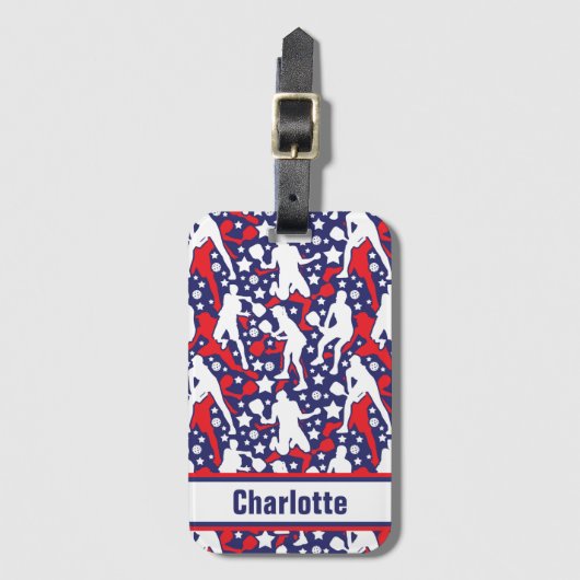 All star pickleball (VS) met naam Bagagelabel (Voorkant (verticaal))