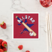 All-Star Player, Ball Players-Red Paper Napkins Servetten (Insitu)