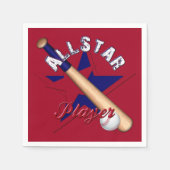 All-Star Player, Ball Players-Red Paper Napkins Servetten (Voorkant)