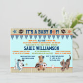 All-Star Puppies Baby Boy Shower Uitnodiging (Staand voorkant)