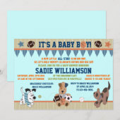 All-Star Puppies Baby Boy Shower Uitnodiging (Voorkant / Achterkant)