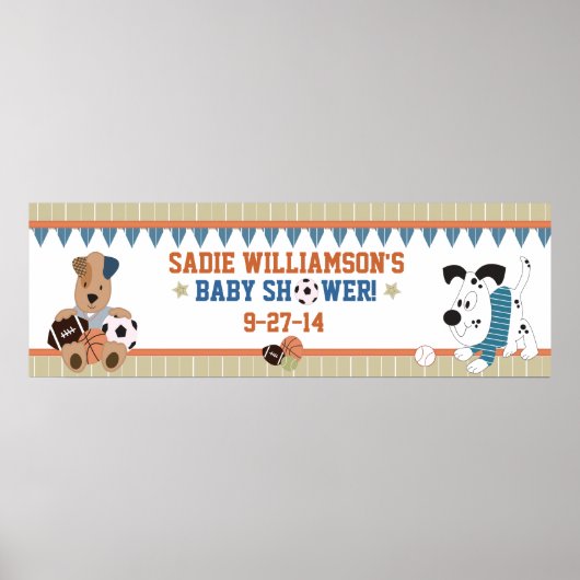 All-Star Puppies Baby shower Banner Poster (Voorkant)