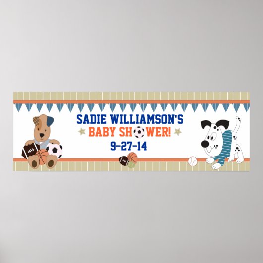 All-Star Puppies Baby shower Banner Poster (Voorkant)