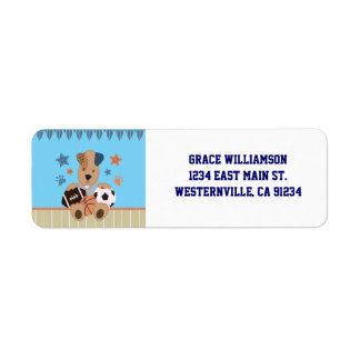 All-Star Puppies Baby shower retouradreslabels Etiket