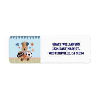 All-Star Puppies Baby shower retouradreslabels Etiket