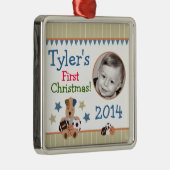 All-Star Puppies Baby's Eerste kerstversiering Metalen Ornament (Rechts)