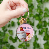 All-Star roze glinster honkbal Moeder Sleutelhanger (Hand)
