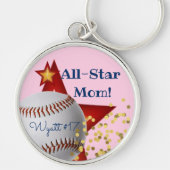 All-Star roze honkbal Mam Sleutelhanger (Voorkant)