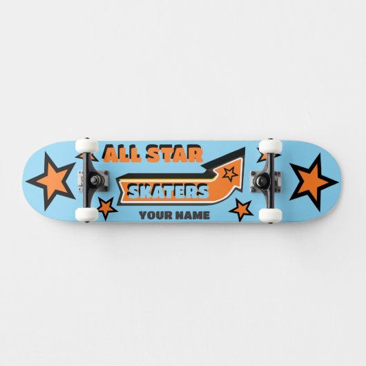All Star Skaters JOUW NAAM gepersonaliseerd Persoonlijk Skateboard (Horizontaal)