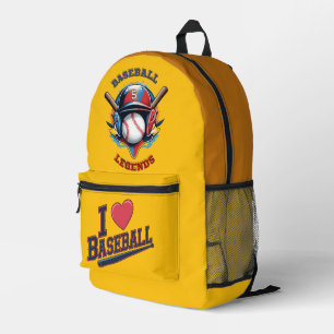 All-Star Spirit: Klassieke Baseball Essentials Spo Bedrukte Rugzak