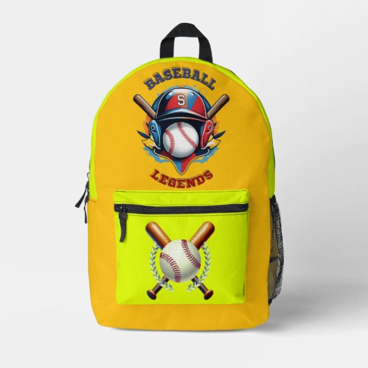 All-Star Spirit: Klassieke Baseball Essentials Spo Bedrukte Rugzak (Voorkant)