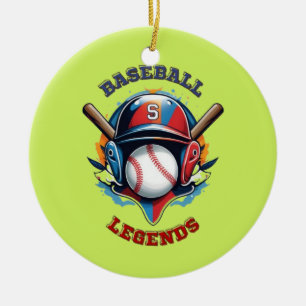 All-Star Spirit: Klassieke Baseball Essentials Spo Keramisch Ornament