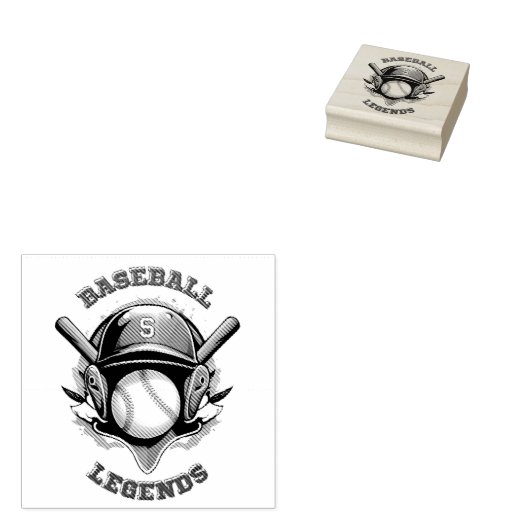 All-Star Spirit: Klassieke Baseball Essentials Spo Rubberstempel (Gestempeld)