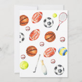 ALL STAR SPORT Baby Gender Reveal Invitation Kaart (Achterkant)