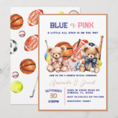 ALL STAR SPORT Baby Gender Reveal Invitation Kaart (Voorkant / Achterkant)