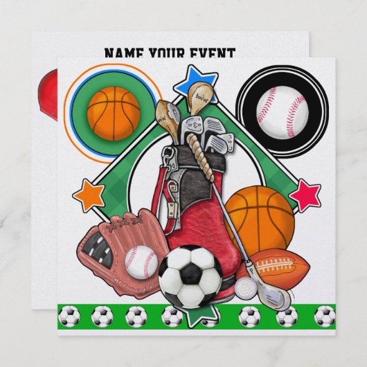 All Star Sport Banket / Evenement Kaart (Voorkant / Achterkant)