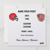 All Star Sport Banket / Evenement Kaart (Achterkant)