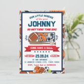 All Star Sport Eerste Uitnodiging Verjaardag (Staand voorkant)