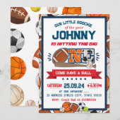 All Star Sport Eerste Uitnodiging Verjaardag (Voorkant / Achterkant)