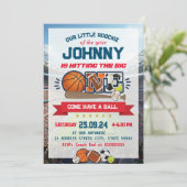 All Star Sport First Birthday Invitation Kaart (Staand voorkant)