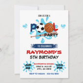 All Star Sport Pool Party Verjaardag Kaart (Voorkant)