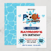 All Star Sport Pool Party Verjaardag Kaart (Voorkant / Achterkant)