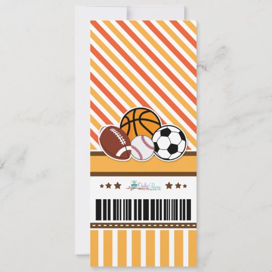 All Star Sport Ticket Pass Birthday Uitnodiging (Achterkant)