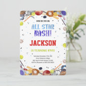 All Star Sport verjaardagsuitnodigingen Kaart (Staand voorkant)