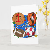 All Star Sports 1e Verjaardag Tshirts en geschenke Kaart (Gele Bloem)