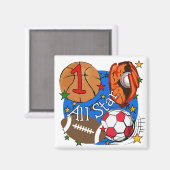 All Star Sports 1e Verjaardag Tshirts en geschenke Magneet (Voorkant / Achterkant)