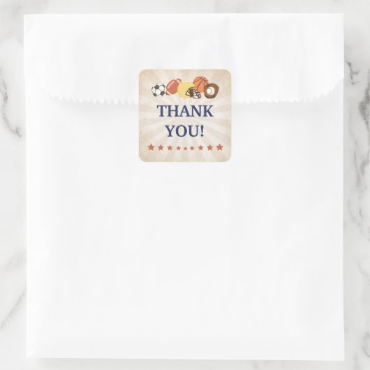 All Star Sports Baby shower Favor Vierkante Sticker (Tas)