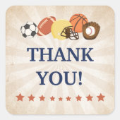 All Star Sports Baby shower Favor Vierkante Sticker (Voorkant)