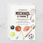 All Star Sports Balls Team Kid Boy Birthday  Kaart (Voorkant)