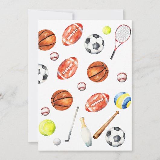 All Star Sports Balls Team Kid Boy Birthday  Kaart (Achterkant)