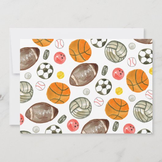 All Star Sports Balls Team Kind Boy Foto Verjaarda Kaart (Achterkant)