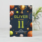 All Star Sports Birthday Party Kaart (Staand voorkant)