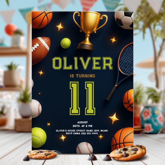 All Star Sports Birthday Party Kaart