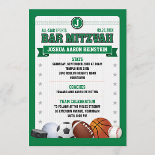 All Star Sports Green Trading Kaart Bar Mitswa