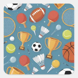 All-Star Sports Medley Party Vierkante Sticker