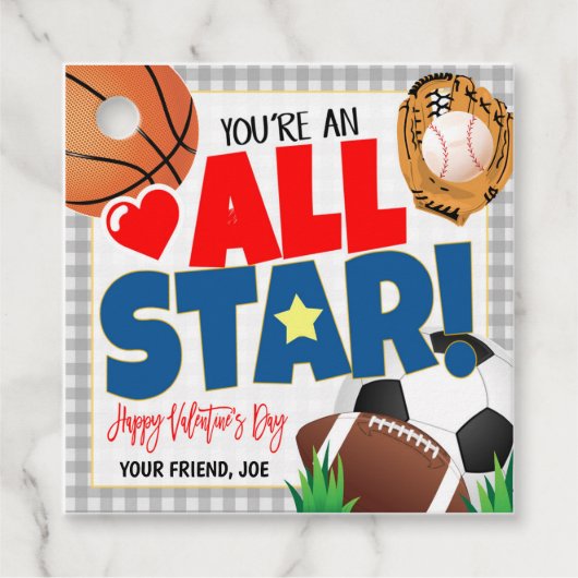 All Star Sports Valentijn Cadeau Label (Voorkant)