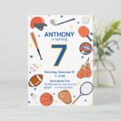 All-Star Sports Verjaardag Bash 2 Uitnodiging (Staand voorkant)